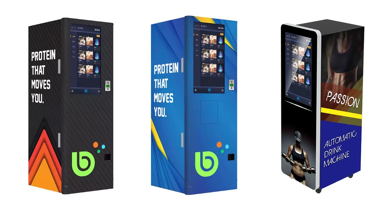 Protein shake vending machine exterior design options