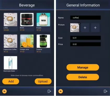 Protein vending machine beverage configuration interface