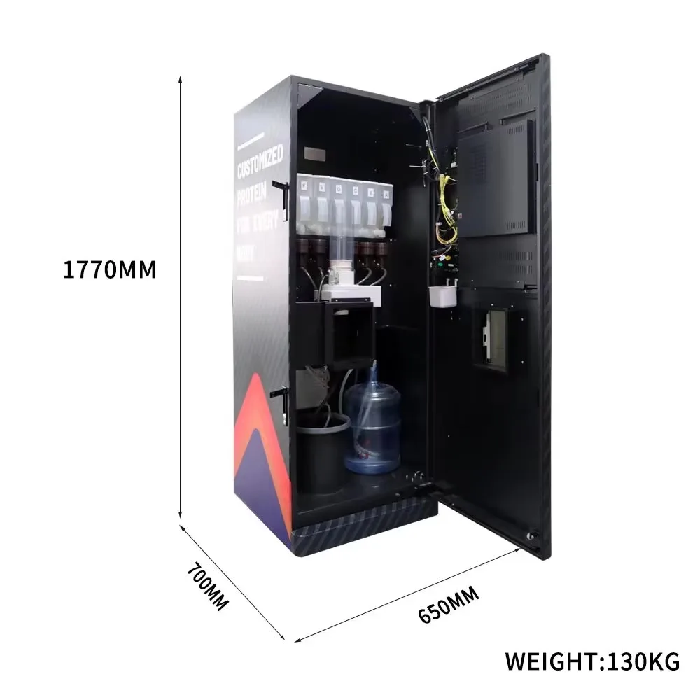 Protein shake vending machine dimensions and interior