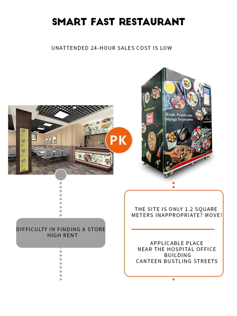 Hot food vending machine UV sterilization feature